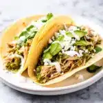 slow cooker salsa verde chicken tacos - featured image