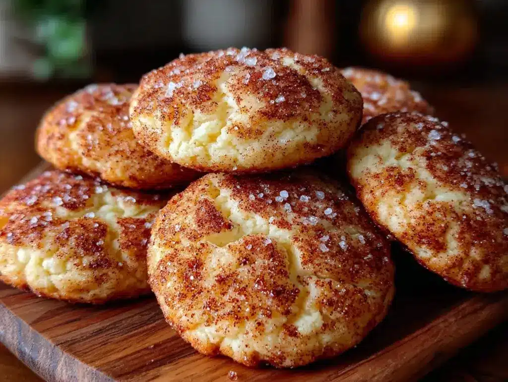 soft chewy snickerdoodle cookies - featured image