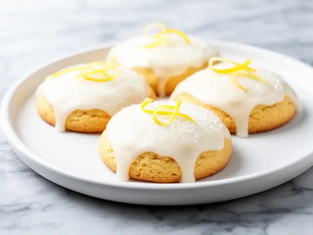 soft frosted lemon sugar cookies - featured image