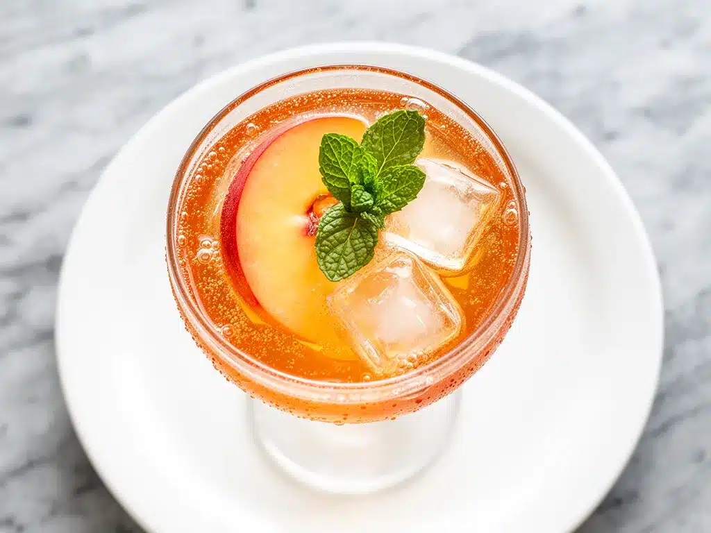 Sparkling Peach Ginger Mocktail: Easy Summer Party Drink 4 sparkling peach ginger mocktail preparation steps