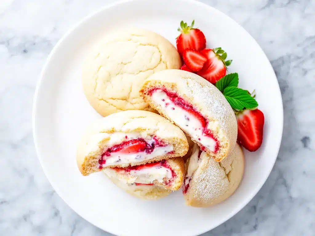 Strawberry Cheesecake Stuffed Cookies: Easy Best Recipe 4 Strawberry Cheesecake Stuffed Cookies preparation steps