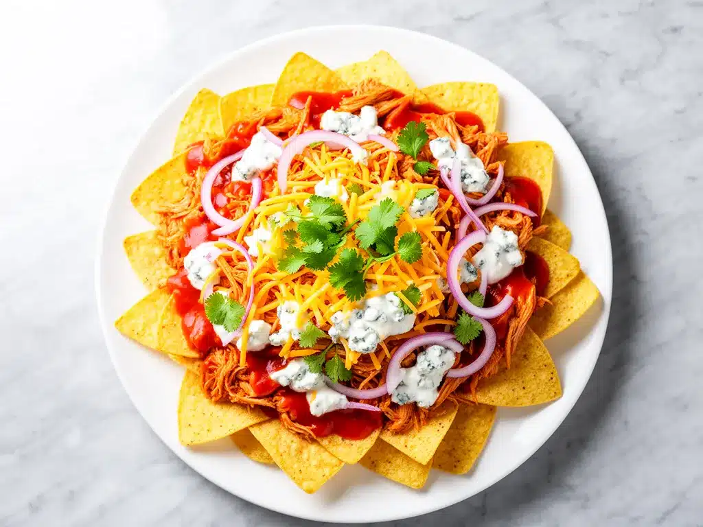 Tailgate Loaded Buffalo Chicken Nachos: 5-Step Game Day Recipe 4 Tailgate Loaded Buffalo Chicken Nachos preparation steps