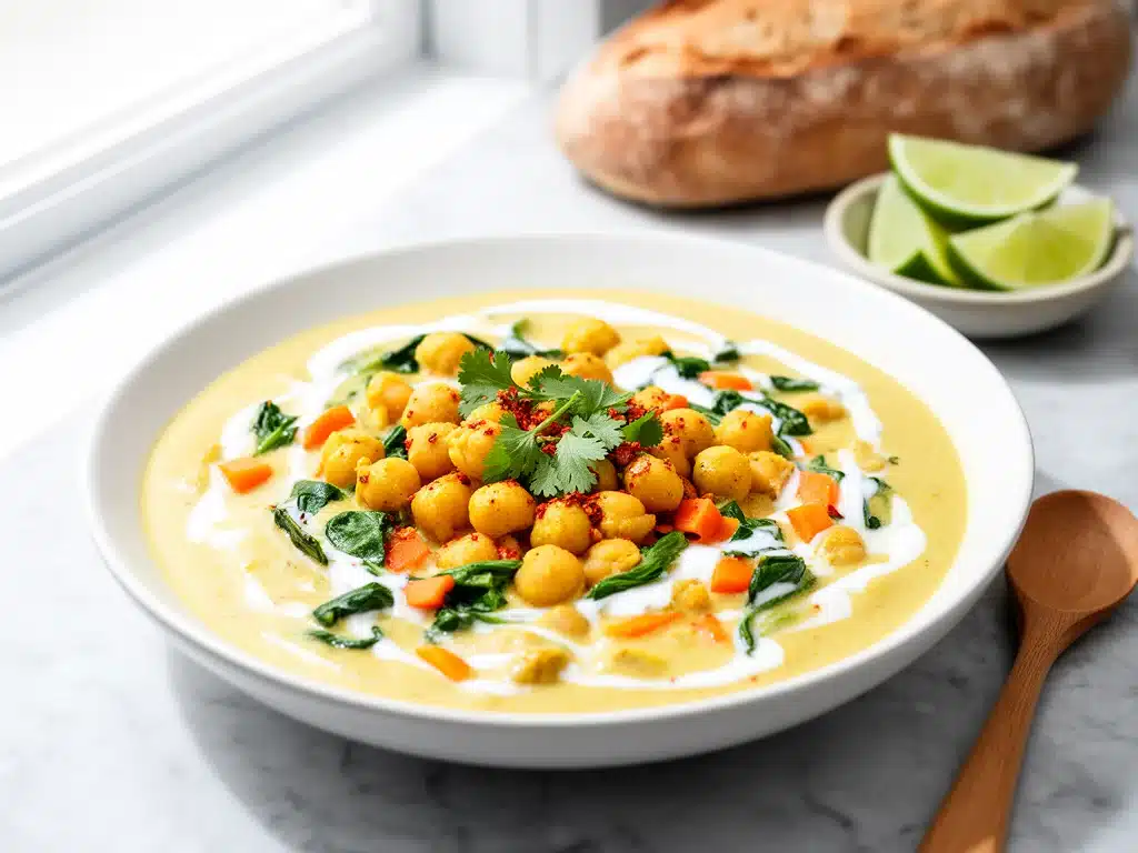 vegan creamy coconut chickpea curry - featured image