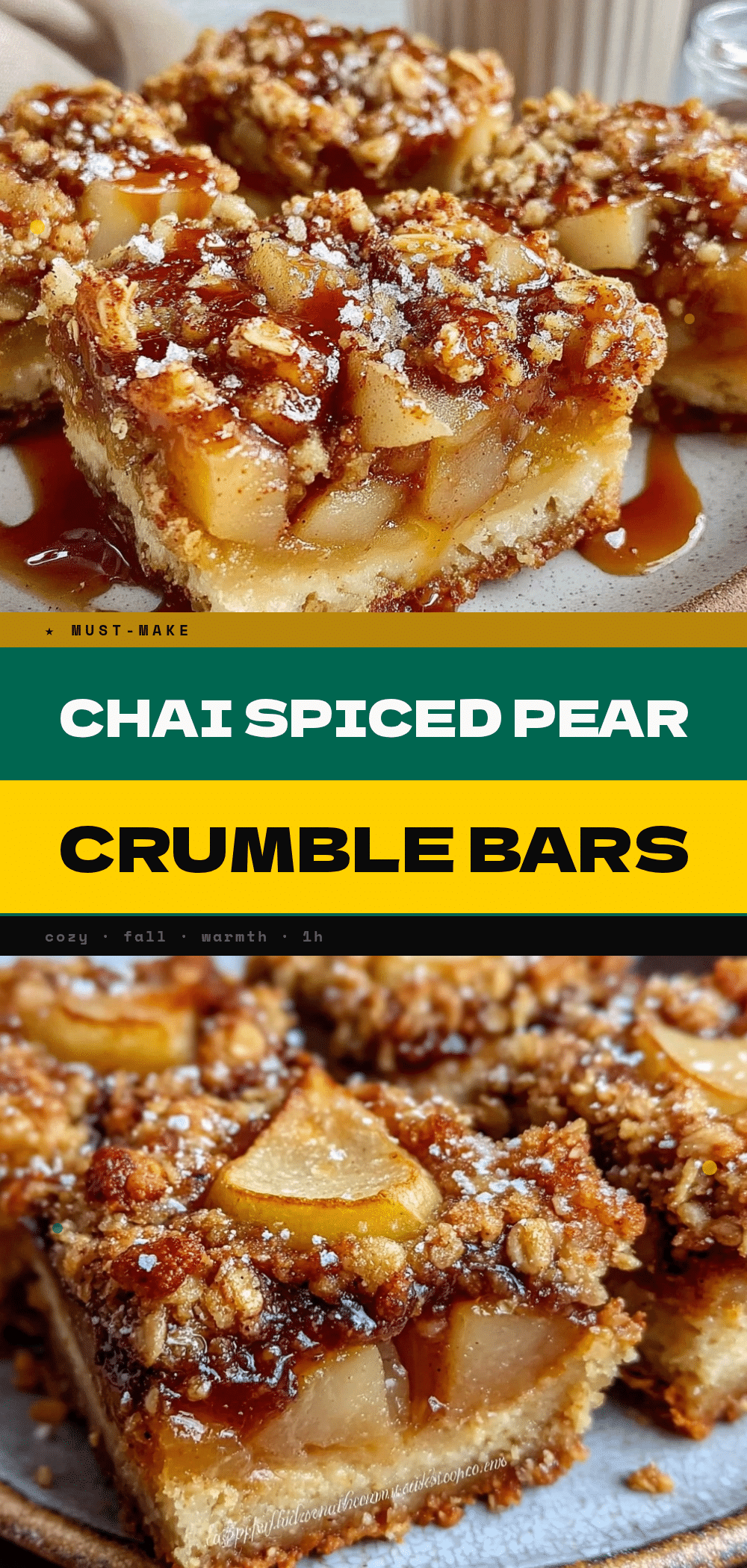Chai Spiced Pear Crumble Bars: Easy Smoker Dessert 5 Chai Spiced Pear Crumble Bars recipe