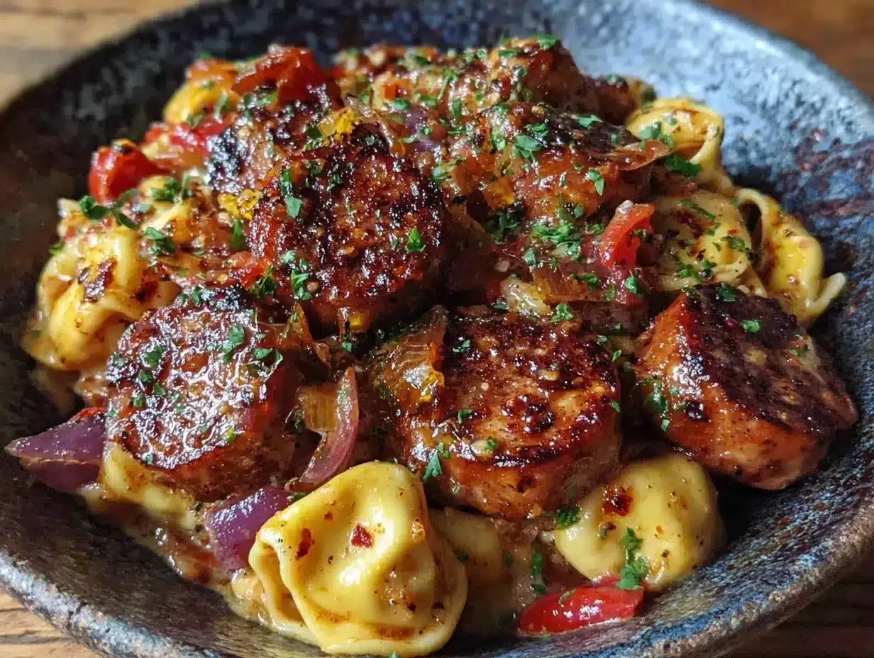 Creamy Sausage Tortellini Skillet: Comfort Food for Quiet Evenings 4 creamy sausage tortellini skillet preparation steps