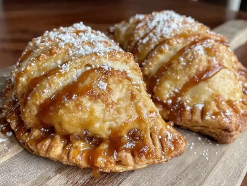 fall salted caramel apple hand pies - featured image